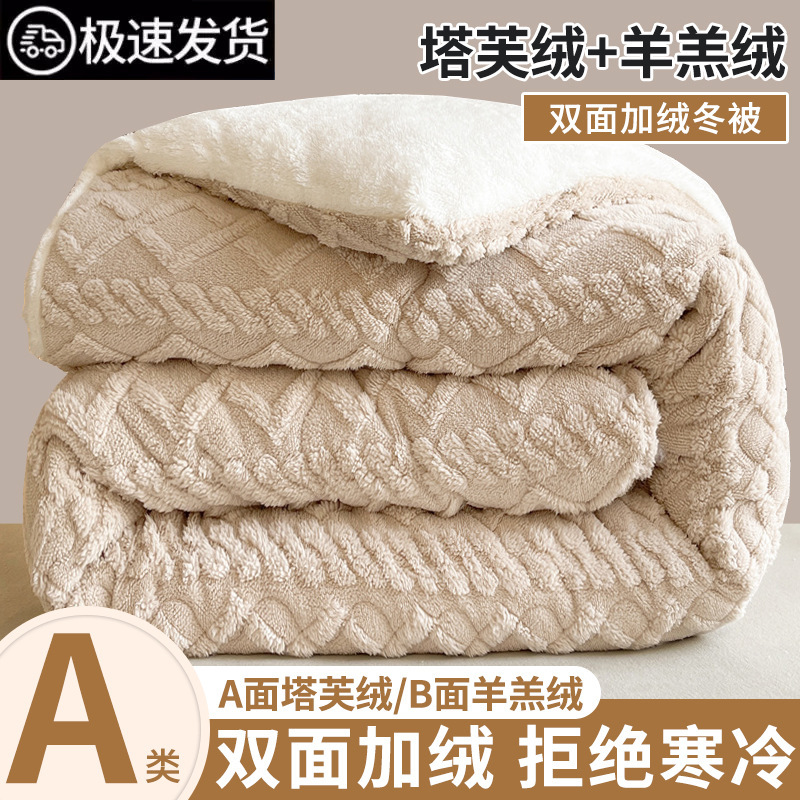 专属被子棉被冬被加厚保暖羊羔绒学生宿舍单人冬季2024新款双面绒