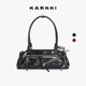 KARKKI 个奇多口袋头层油蜡牛皮复古机车法棍包单肩手提包包女