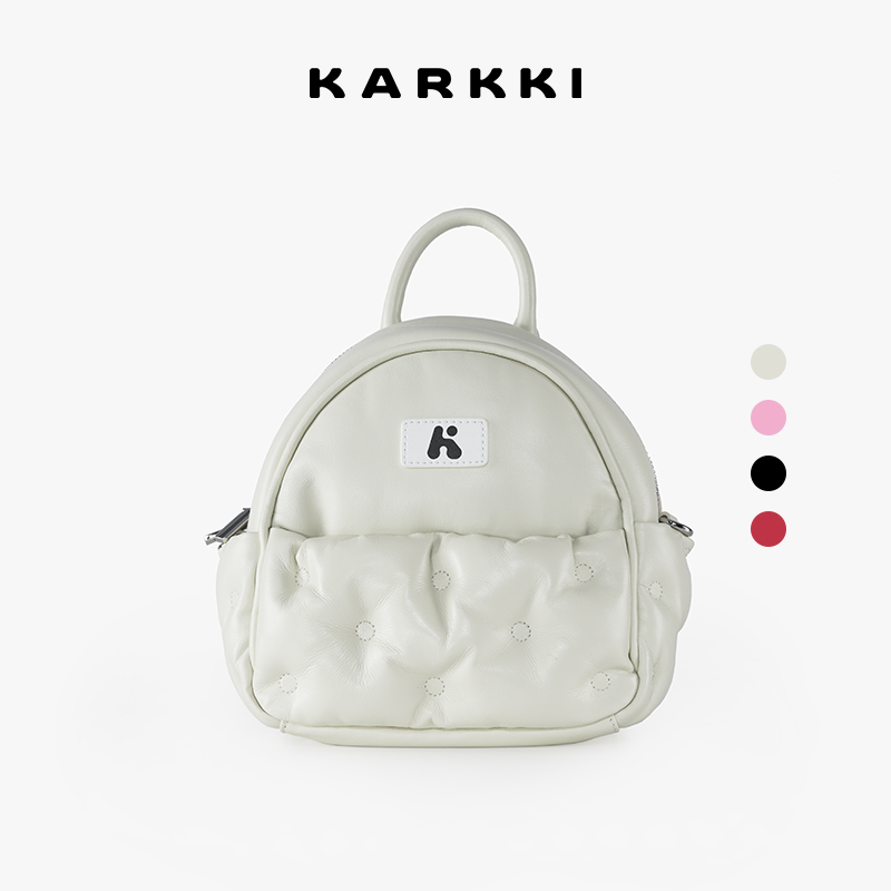 张佳宁同款 KARKKI/个奇小羊皮云朵双肩包通勤法式斜挎单肩女