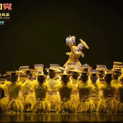 速发小荷风采丰话的稻田舞蹈服儿童暖暖的麦田希望田野麦收童田演