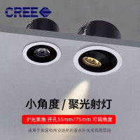 聚光射灯led嵌入式1W3W5W开孔5.5公分cm75mm可调小角度光束洗墙灯