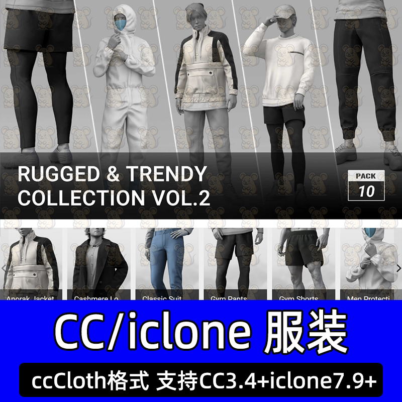 iclone cc4 服装素材之Rugged & Trendy Collection  Vol.2