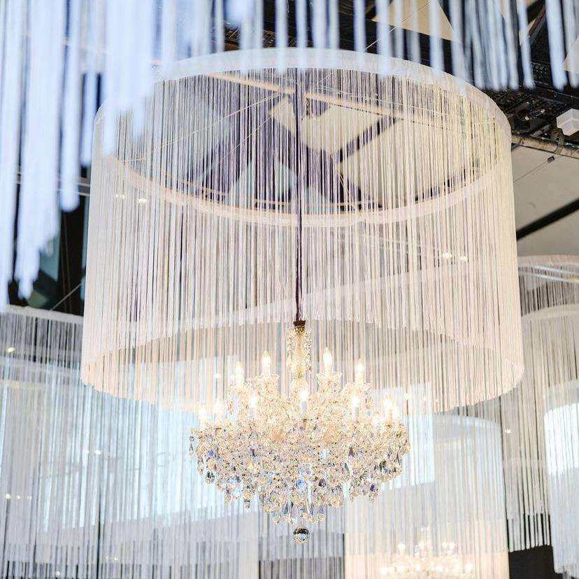 天花吊饰售楼部婚礼厅照明婚礼堂婚庆婚礼珠帘吊顶铁艺水晶大吊灯