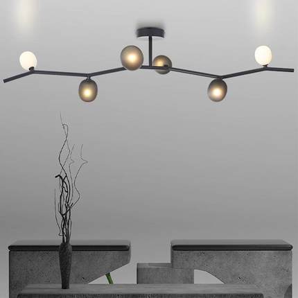 loft创意个性后现代常春藤艺术吊灯别墅复式楼树枝造型酒店前台网