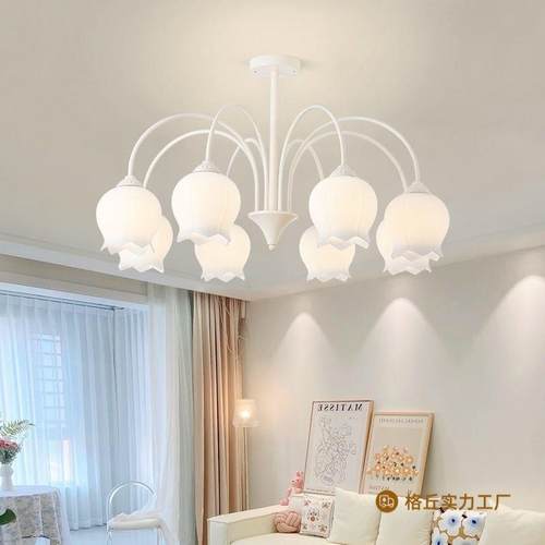 客厅吊灯法式奶油风灯具北欧现代简约极简主餐厅卧室灯新款大厅灯