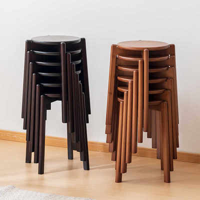 圆凳子实木竹家用吃饭餐桌椅小方凳板凳客厅简约坐凳可叠放矮凳子