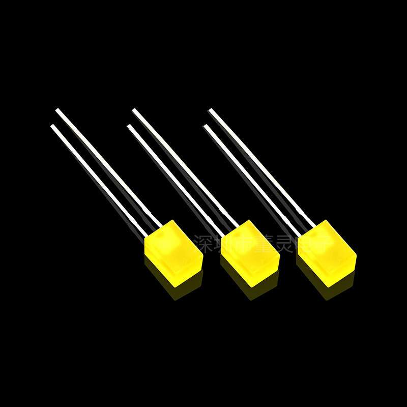 5*5*7黄发黄短脚方形LED直插发光二极管 557黄灯指示灯 生产厂家