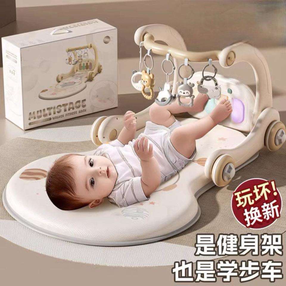 跨境婴幼儿宝宝脚踏钢琴多功能健身架音乐玩具二合一学步车手推车
