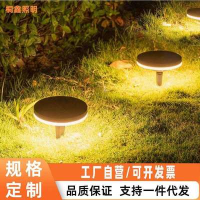 太阳能庭院草坪灯户外防水草地灯别墅花园装饰景观灯扁平地插路灯