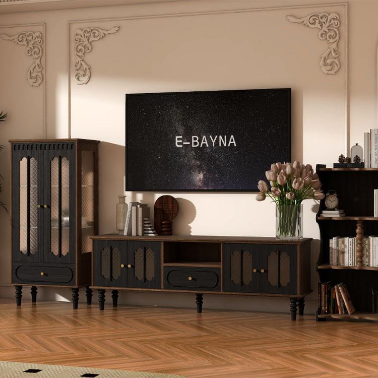 法式复古客厅家具中古风奢华电视柜组合家具高酒柜 矮酒柜豪华组