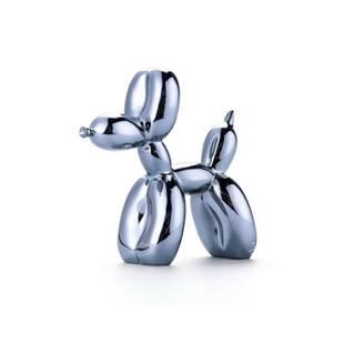 气球兔杰夫昆斯25cm银灰气球狗摆件雕塑办公桌面装饰品树脂工艺品