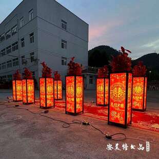 结婚中式灯箱道具喜结良缘路引新中式婚庆婚礼发光婚庆公司布置
