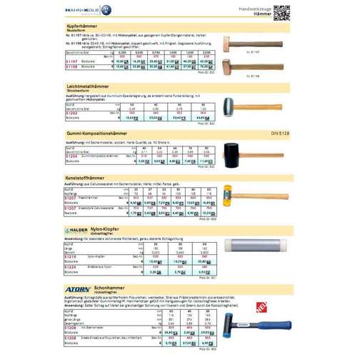 哈恩库博 无反弹锤 无反弹尼龙锤 双面锤 木锤 锤柄 锤柄安全楔