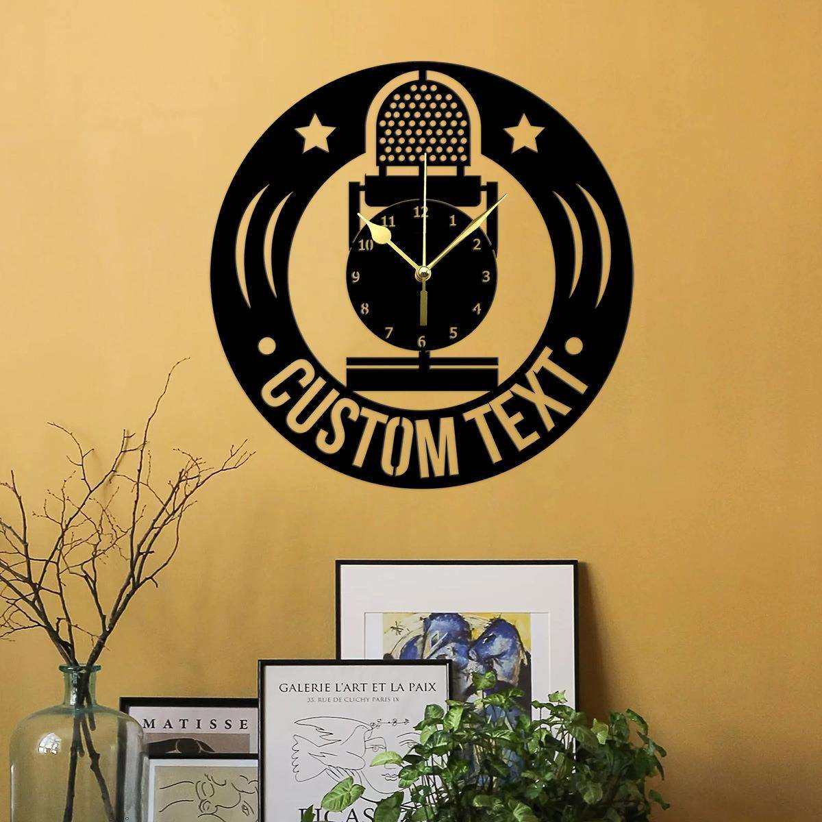 卡拉OK创意歌手墙面居家装饰壁挂时钟圆形金属话筒客厅定挂制墙钟,特色手工艺,其他特色工艺品,淘宝优惠券,粉丝福利购,淘宝优惠卷