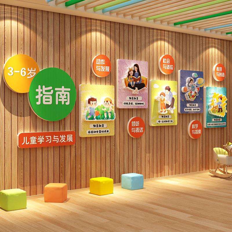 幼儿园环创材料主题墙面装饰文化走廊3-到6岁儿童学习与发展指南