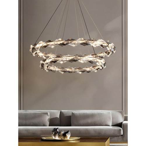 设计师款创意极简客厅灯led现代简约水晶灯别墅复式楼大吊灯