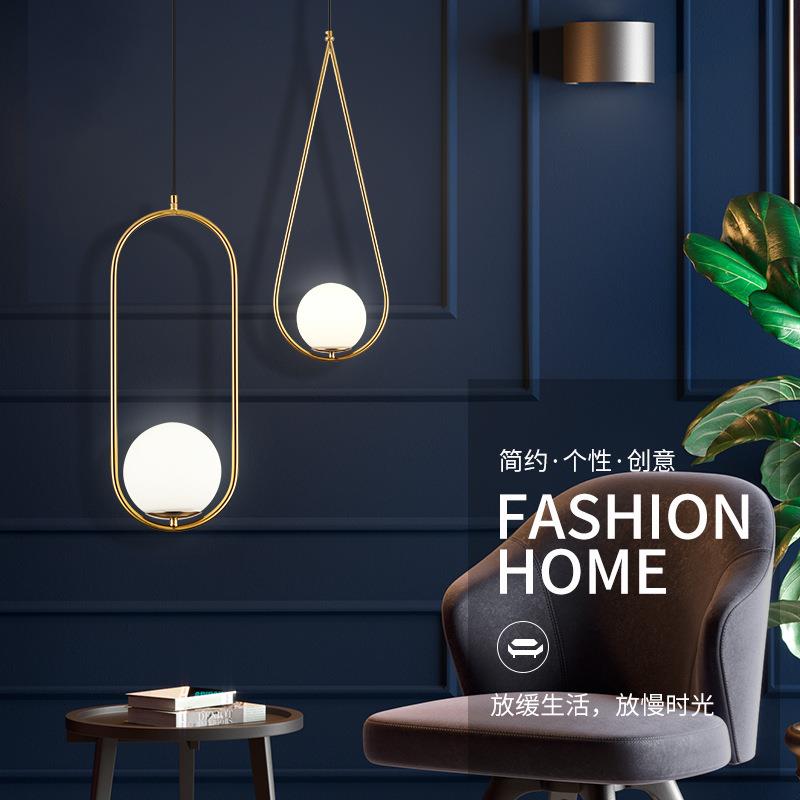 北欧床头小吊灯创意个性网红轻奢卧室灯现代简约单头餐厅吧台灯具