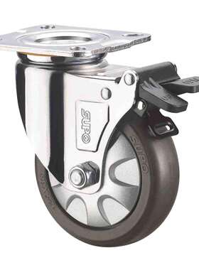 SUPO向荣动力6寸带双刹车TPR 静音 工业万向脚轮C05S-01D-150-412