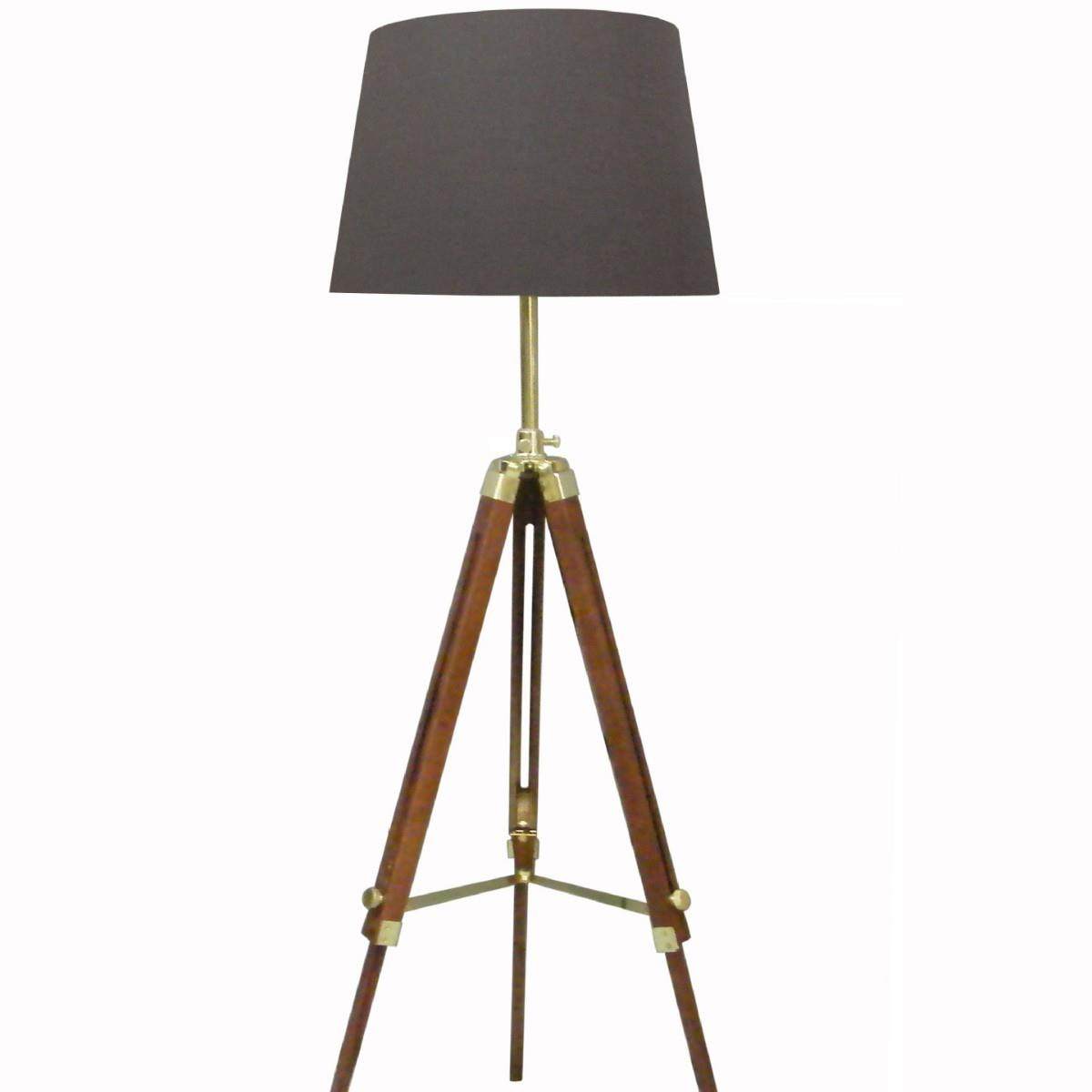 木艺现代布罩落地灯台灯卧室客厅北欧风格艺术布艺灯罩落地式