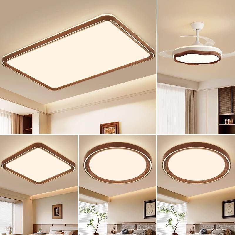 复古风超薄长方形吸顶灯中古风大气客厅卧室全光谱护眼灯具智能