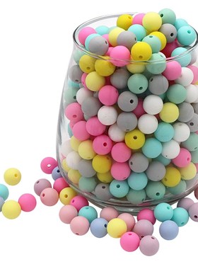 新品BOBO.BOX 12mm 20pcs Silicone Beads Round Ball Pearl Food
