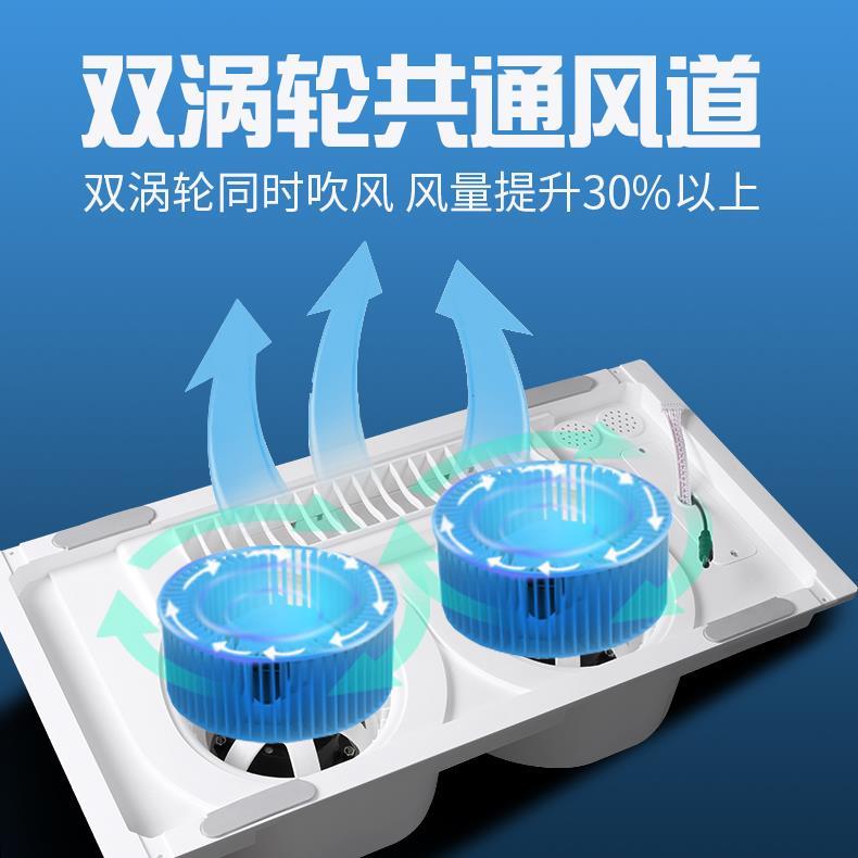 集成吊顶电风扇厨房卫生间凉霸嵌入式吹风照明二合一大风力冷风机