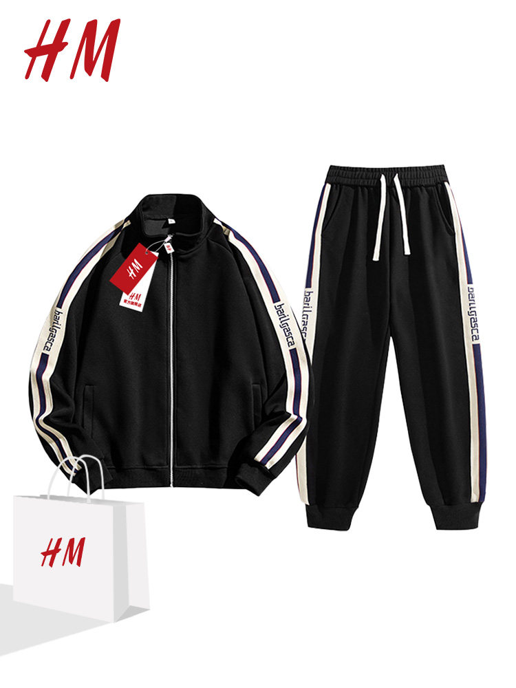 HM 캐주얼 스포츠 자켓 남성용 봄 가을 스탠드 칼라 루즈 러닝웨어 다목적 커플 자켓으로 완벽한 세트