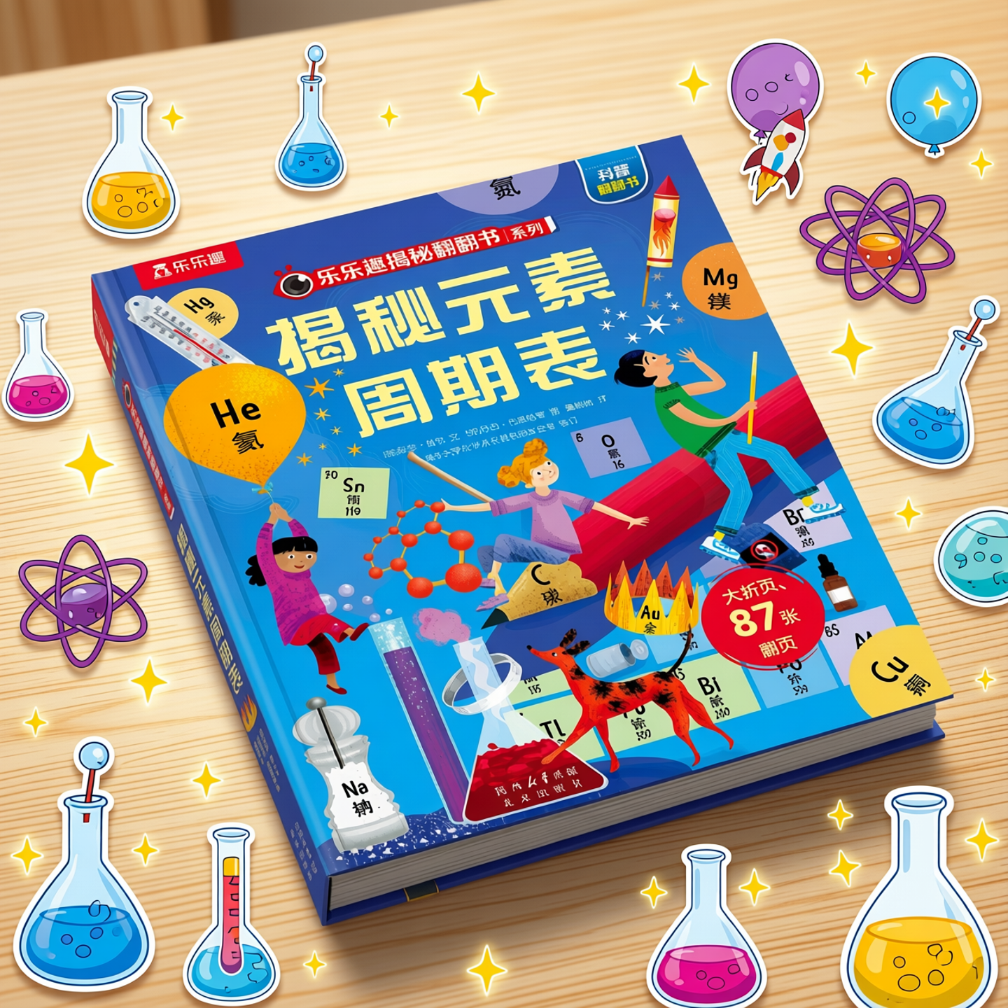 揭秘元素周期表化学启蒙翻翻3d立体书乐乐趣揭秘系列儿童翻翻书系列6-9-12岁小学生初中生科学启蒙化学知识生活中的化学揭秘翻翻书