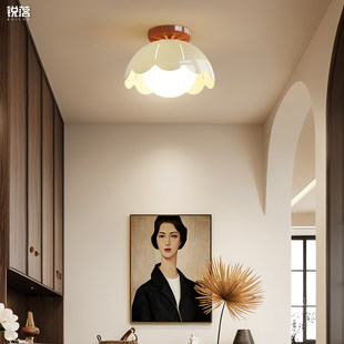 过道专用吸顶灯入户小尺寸简约高级感花朵灯玄关走廊阳台照明灯具