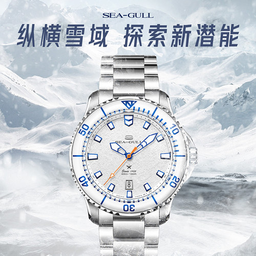 海鸥表男士机械手表海洋系列Pro系列300M潜水游泳钢夜光腕表1212