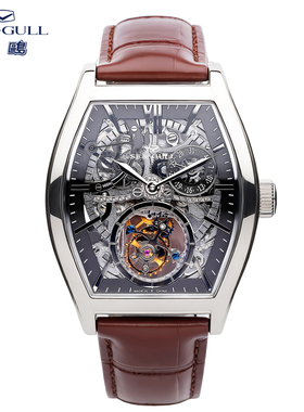 海鸥表啤酒桶型陀飞轮机械镂空高端男士商务休闲高级手腕表8863K