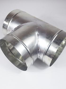 镀锌白铁皮三通T型抽烟机排烟管接头160烟机排烟三通180换气扇100