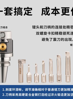 BT40-NBH2084精镗刀微调头套装可调试加工中心镗刀内孔镗刀杆刀柄