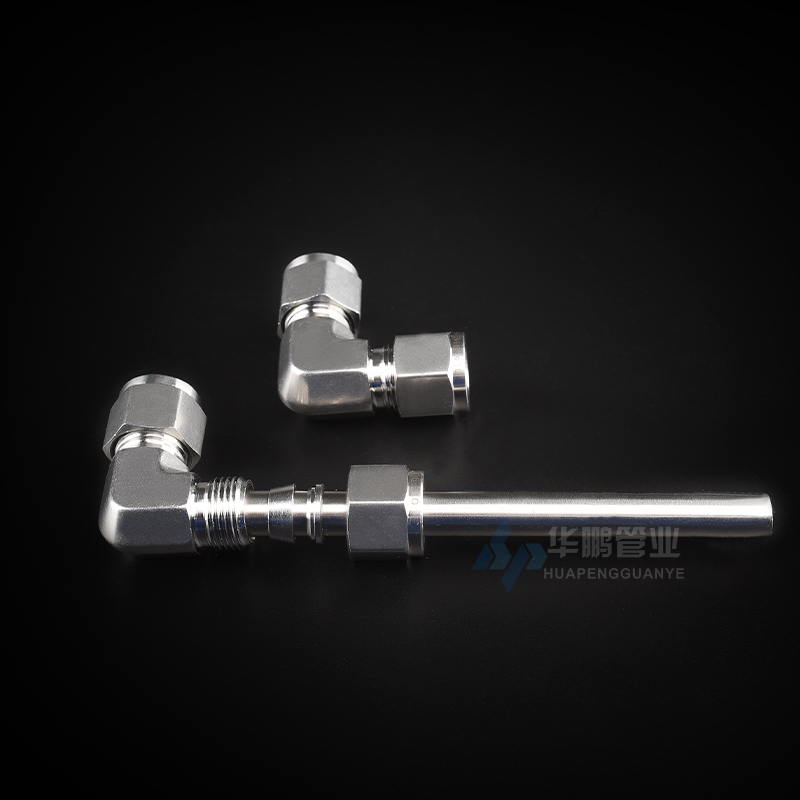 316L不锈钢模锻体弯头中间 研磨卡套直角弯头终端90度UNF螺纹细牙