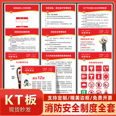 KT板送海绵胶消防安全制度定制