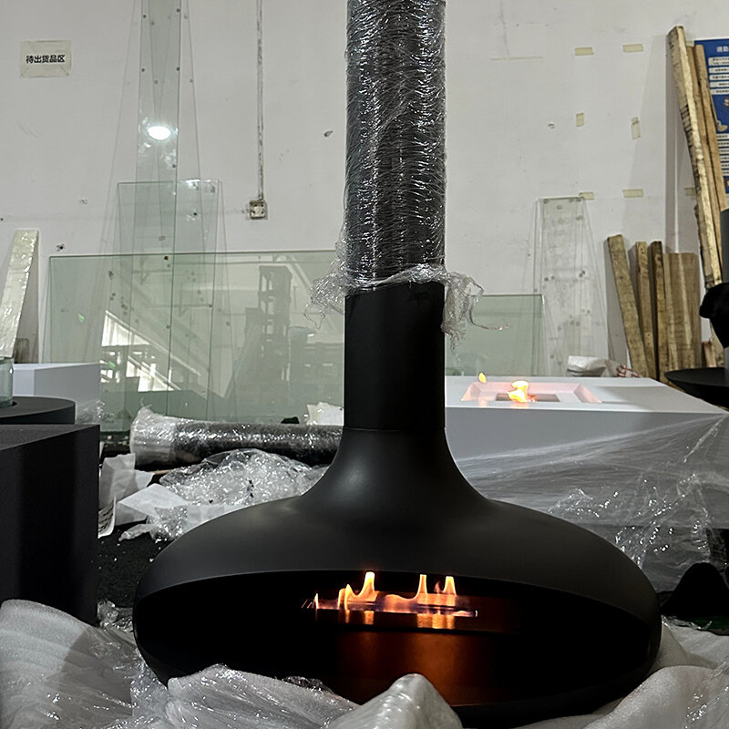 悬挂式壁炉燃木柴真火炉别墅民宿室内家用温暖装饰客厅酒精取暖炉