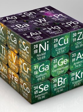现货速发化学元素创意礼物化学元素周期表实物摆件立方体水晶创意