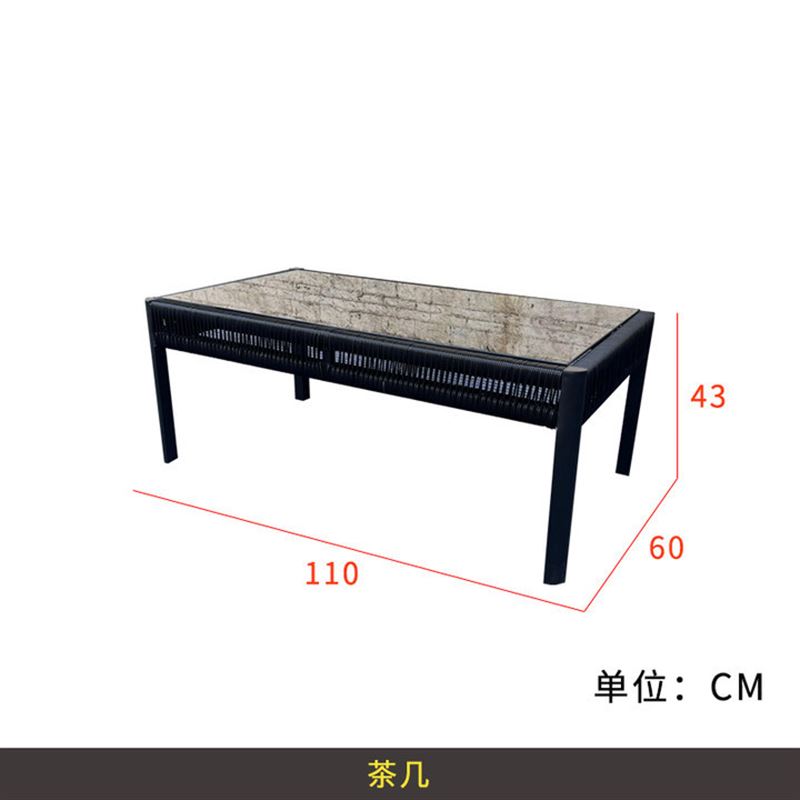 速发新中式户外藤编沙发酒店庭院沙发茶几组合花园台防腐防锈太师