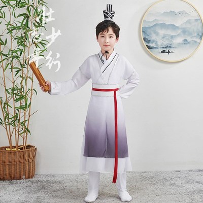 速发古装中国风儿服演出服壮志少年行国童古典舞蹈汉学服装中小学