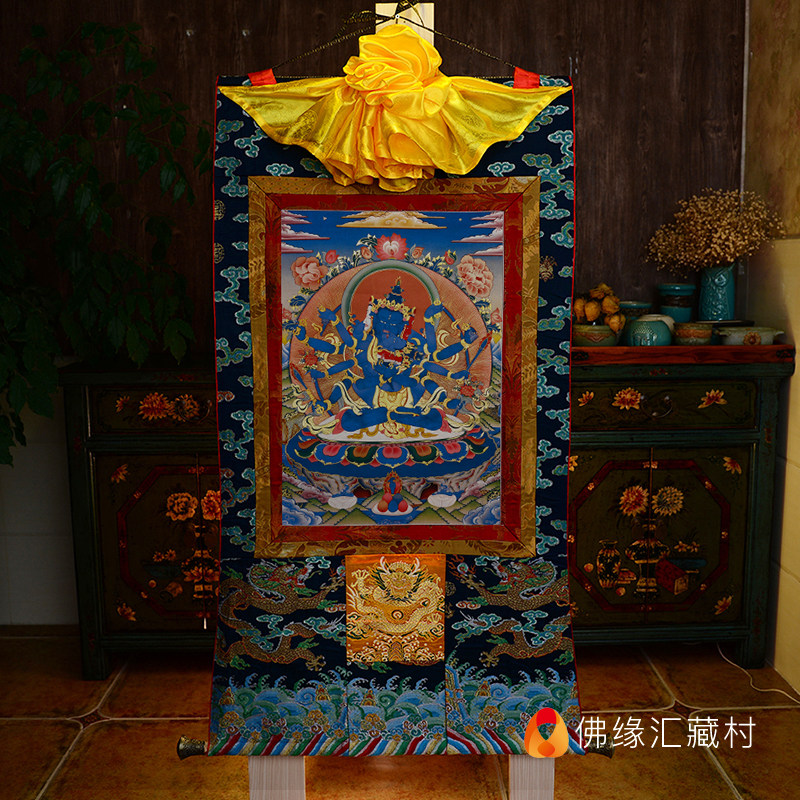 现货速发尼泊尔密集金刚佛像神像西藏唐卡装饰画密聚金刚唐卡佛像