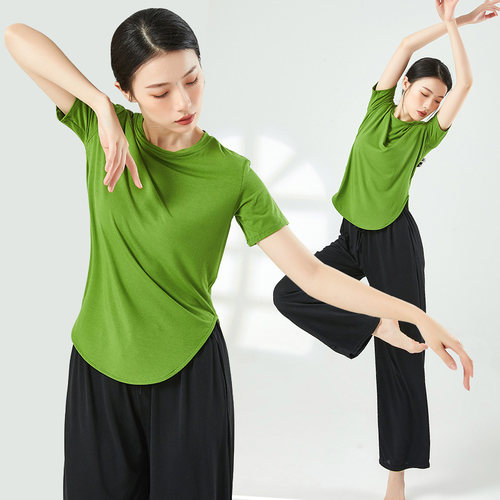 速发服形体训练服中国舞舞蹈服功练演出舞古典舞圆领上衣夏