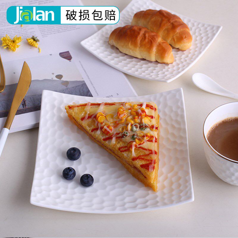 速发方形盘子四方牛排盘平盘菜盘点司盘早餐吐欧盘子陶瓷盘子创意