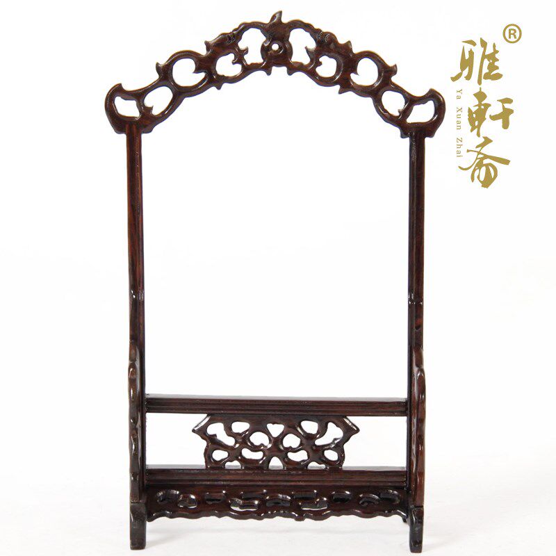 速发H】梓黑木雕刻摆件艺红木工 品 龙门吊玉架 首饰架玉石