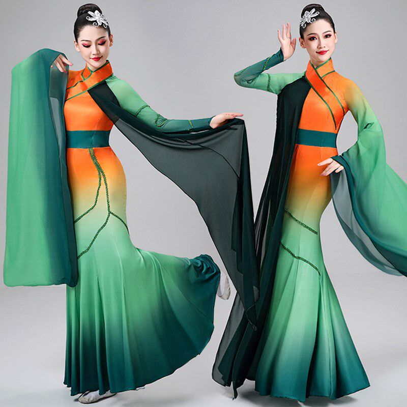速发古典舞蹈服飘逸广2国风演0服袖出24新款屈原橘颂汉唐艺考表演