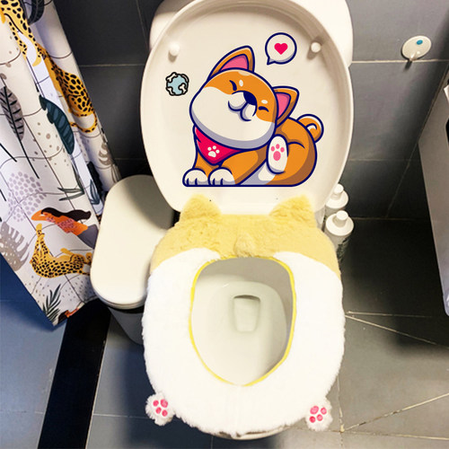 速发马桶贴画装饰贴基搞笑创意卫生间厕所装饰水防贴马桶盖柯纸画