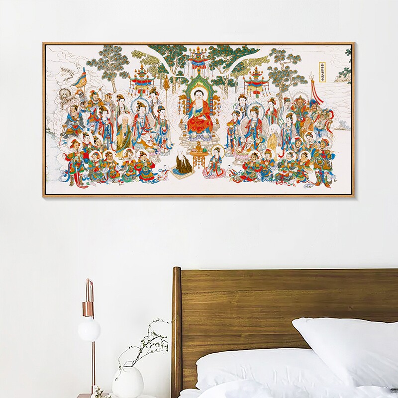 速发唐卡挂画药师琉璃光如来佛像壁藏画式全佛牟释迦图尼佛装饰