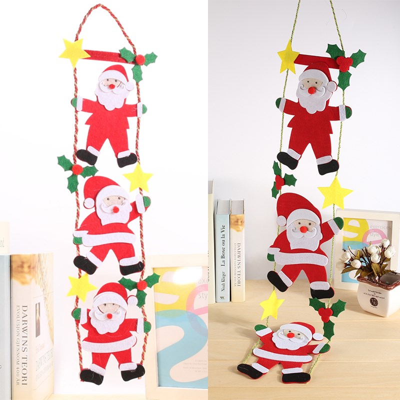 速发圣诞节挂品圣诞装饰布景场置爬梯老人饰件挂饰圣诞树装饰品老