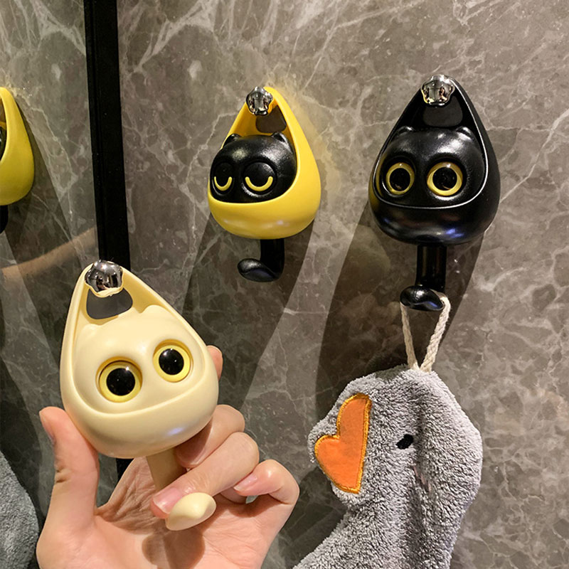 速发钩爱创会意眨眼睛粘可家用浴室卫生间墙上免打孔门后毛巾挂钩