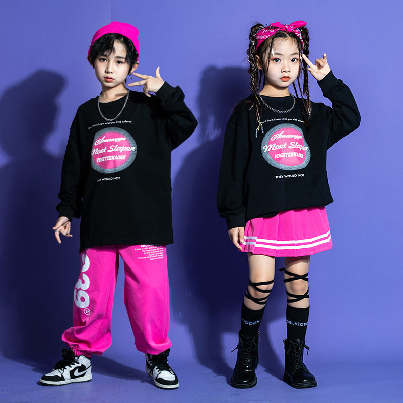 速发少儿啦啦队演表服男小学生运动会服装街舞潮服嘻哈出演服开幕