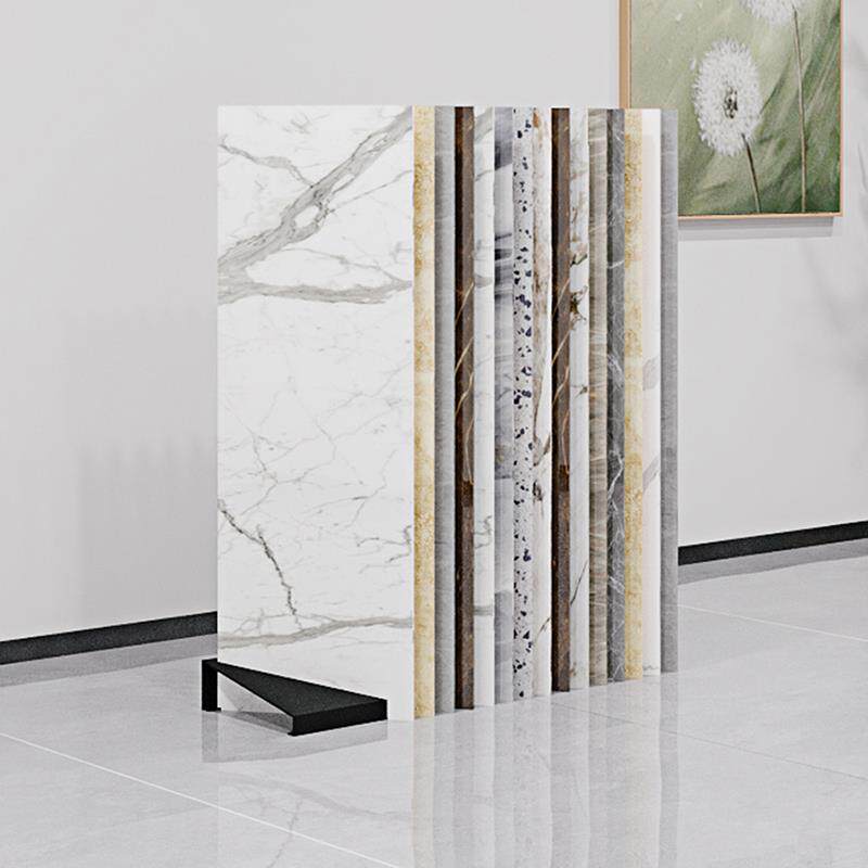 速发福建制造简约陶瓷展示架+可移动金属展架斜插式瓷砖展示柜